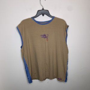 Burly Mens L Tan/Brown The Rush Sleeveless Shirt